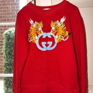 Gucci Red Sweatshirt with Tiger and Logo
